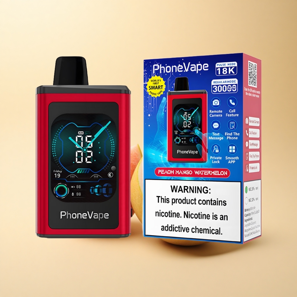 JNR PhoneVape 30000 puff Type-C Ladebar Turbo Modus Fersken Mango Vannmelon