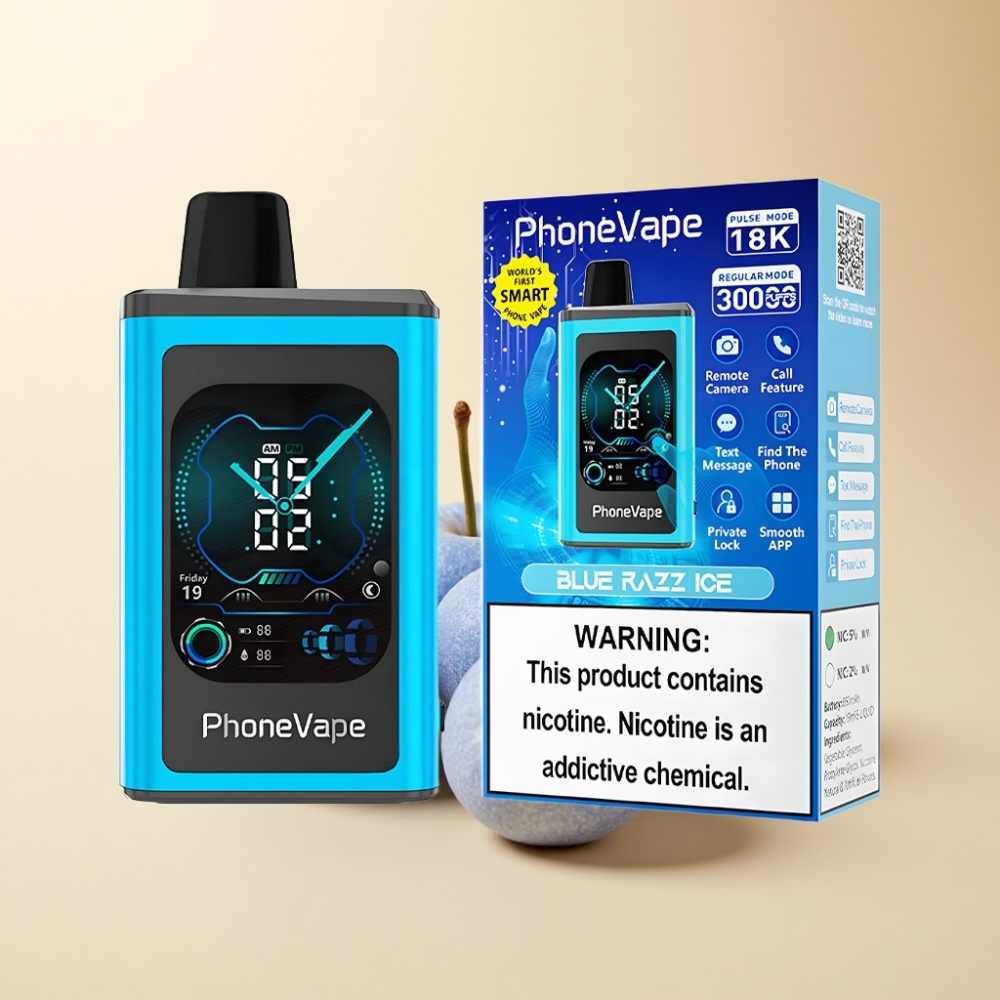 JNR PhoneVape 30000 puffs Turbo Blåbringebær Is Appstyrt