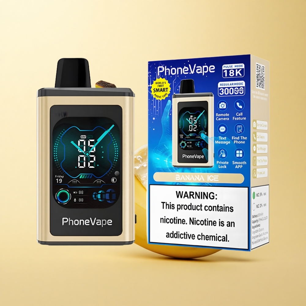 JNR PhoneVape 30000 puffs Turbo Modus Banan Is Type-C Ladbar
