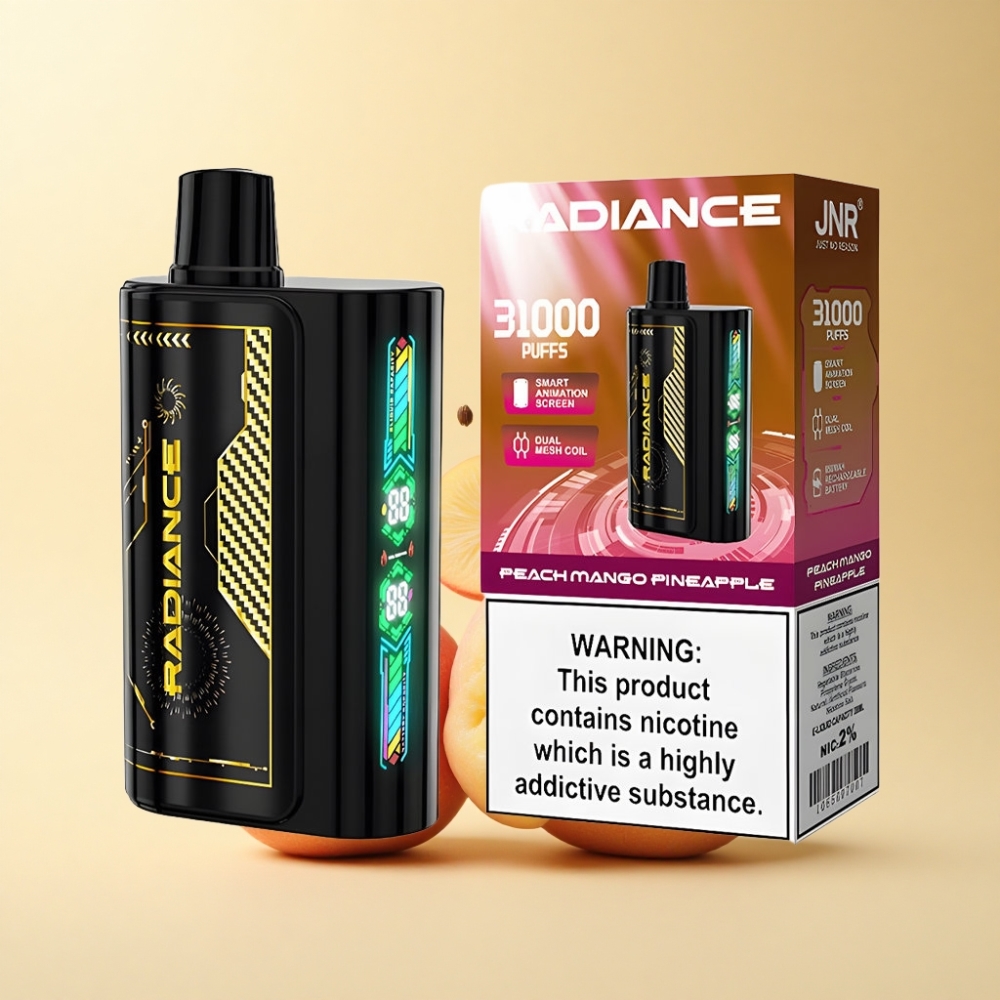 JNR Radiance 31000 Puffs 28ml Smart Skjerm Fersken Mango Ananas