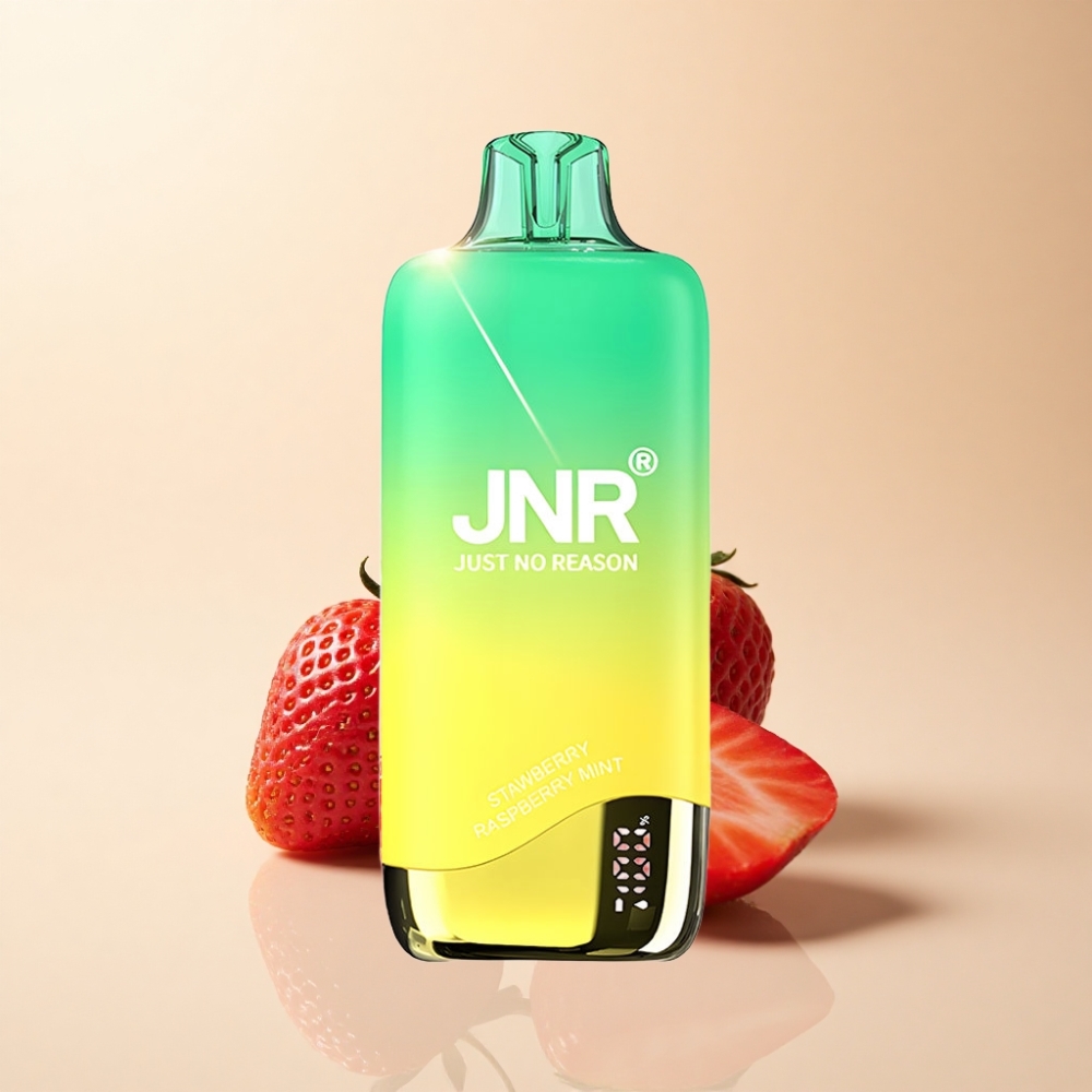 JNR Rainbow 10500 Puffs 18ml Jordbær Ferskenmynte