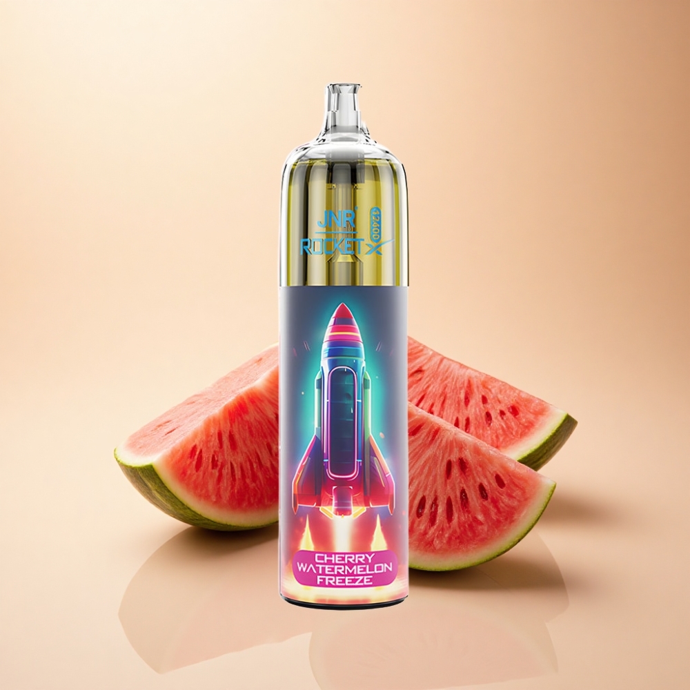JNR Rocket-X 12400 Puffs Justerbar Luftstrøm RGB 1.2ohm Mesh Kirsebær Vannmelon Fryse