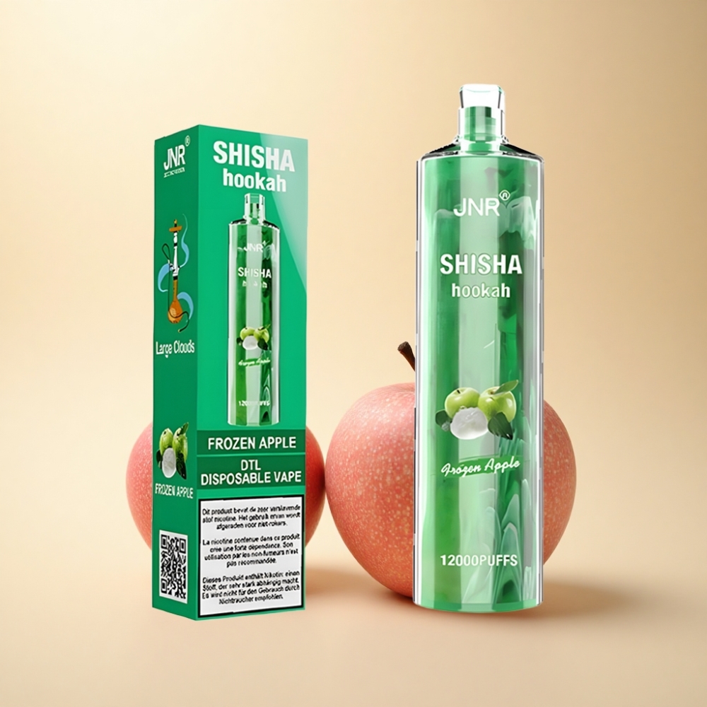 JNR Shisha Hookah 12000 Puffs 750mAh 24ml Fryst Eple