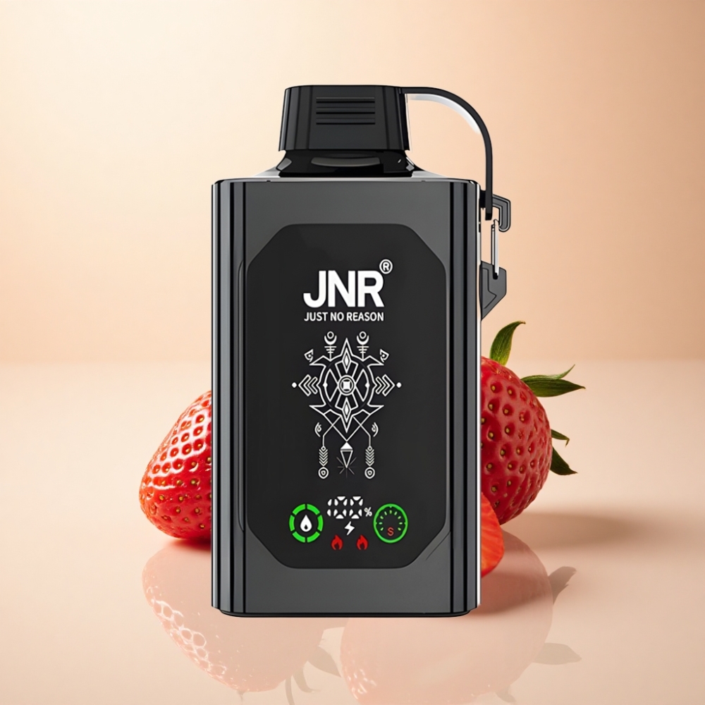 JNR Shisha Hookah Box 20500 Puffs HD Display Type-C Hurtiglading Jordbær Is