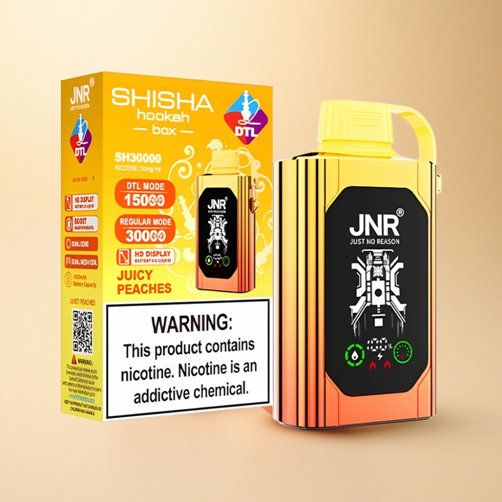 JNR Shisha Hookah Box 20500 Puffs HD Skjerm 1000mAh Saftige Ferskener