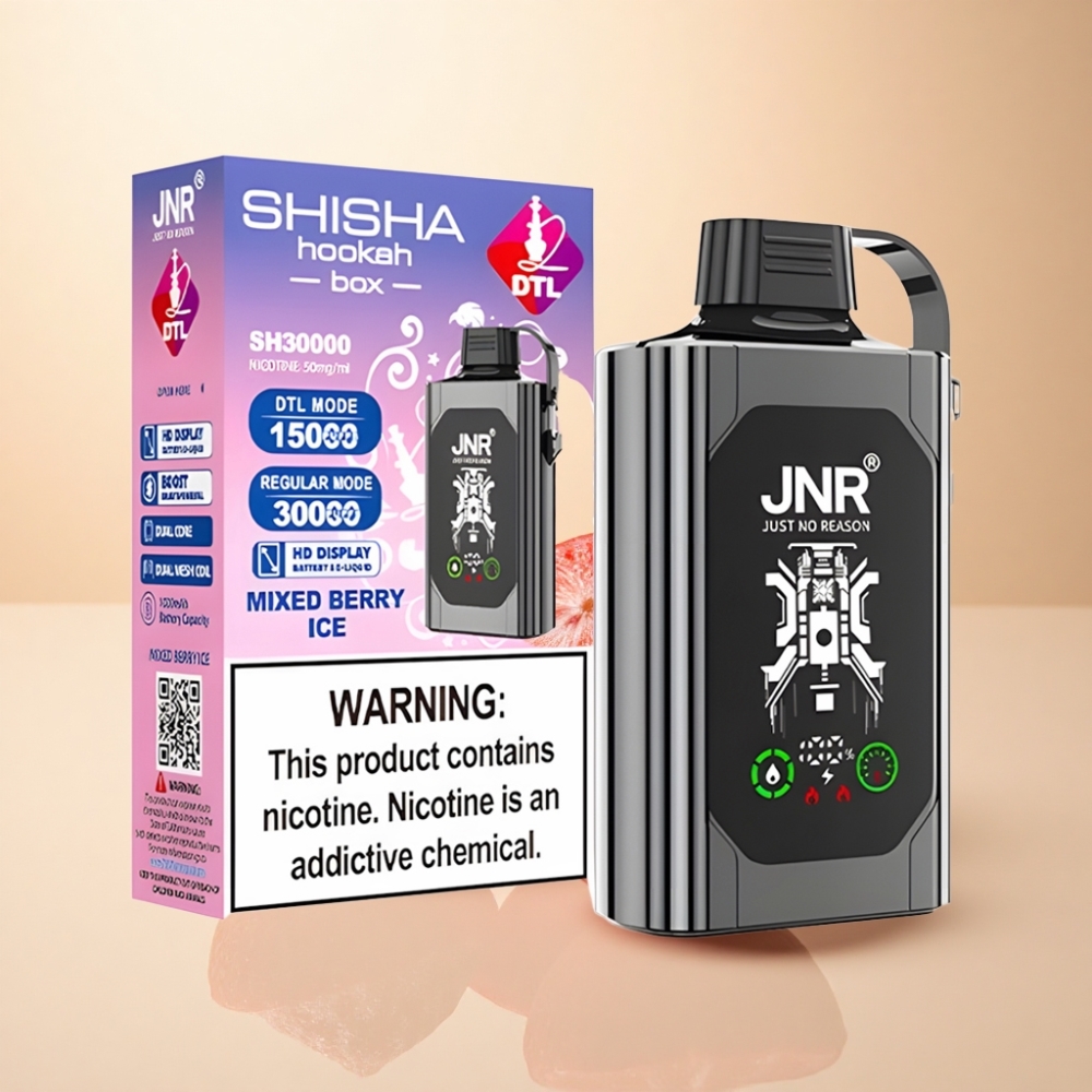 JNR Shisha Hookah Box 20500 Puffs HD Skjerm Blandet Bær Is