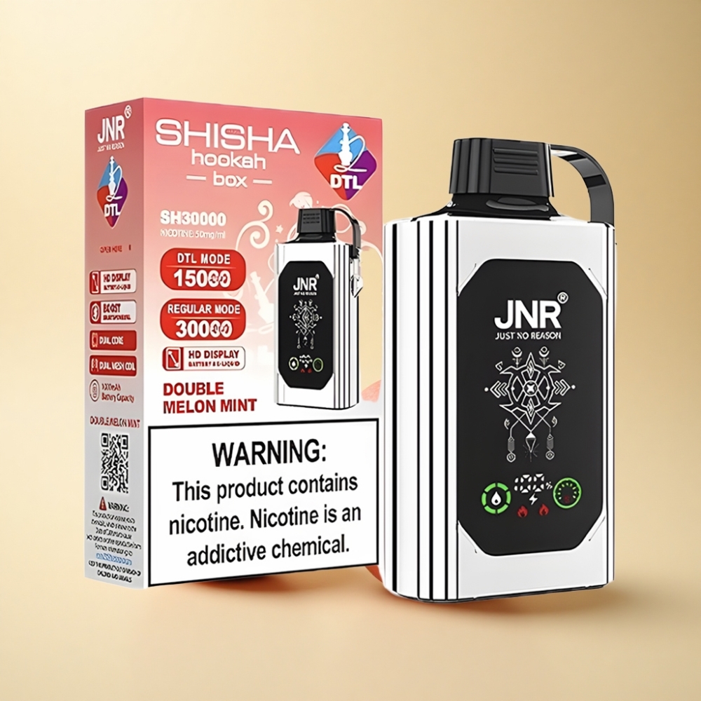 JNR Shisha Hookah Box 20500 Puffs HD Skjerm Dobbel Eple 25ml