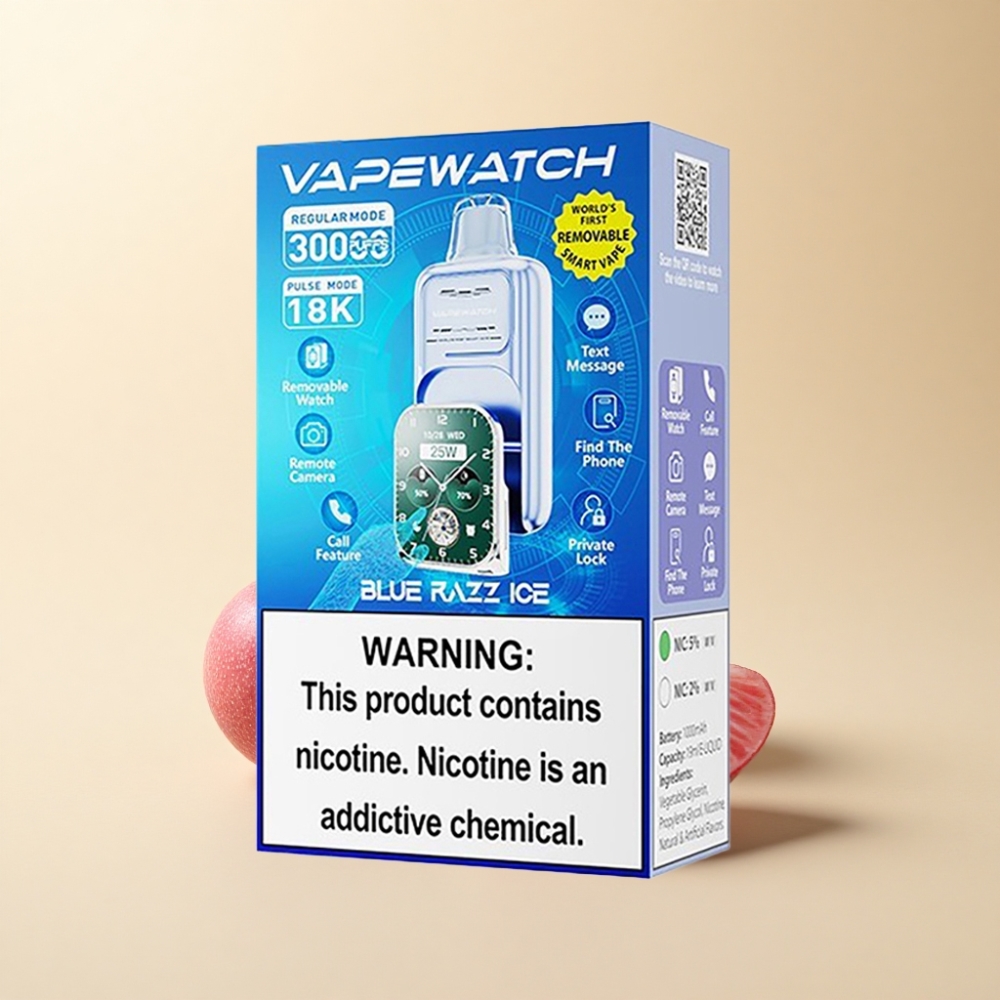 JNR VapeWatch 30000 Puffs 1000mAh Blå Bringebær Is