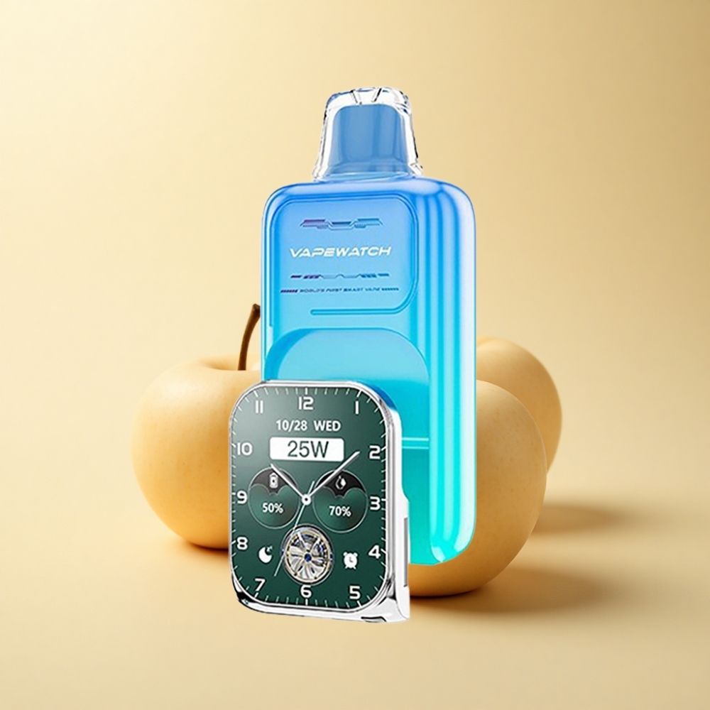 JNR VapeWatch 30000 Puffs 19mL Syrlig Eple Is Type-C Hurtiglading