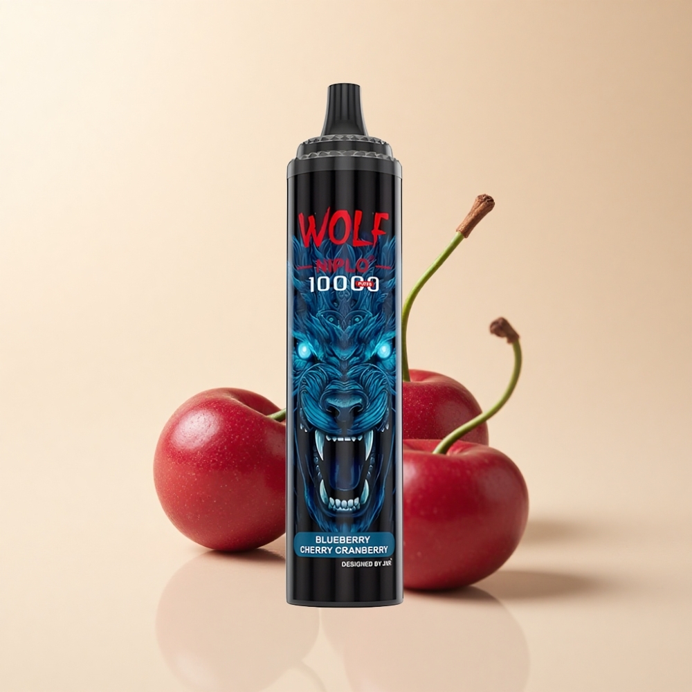 JNR Wolf Niplo 10000 Puffs 20ml Blåbær Kirsebær Tranebær Type-C