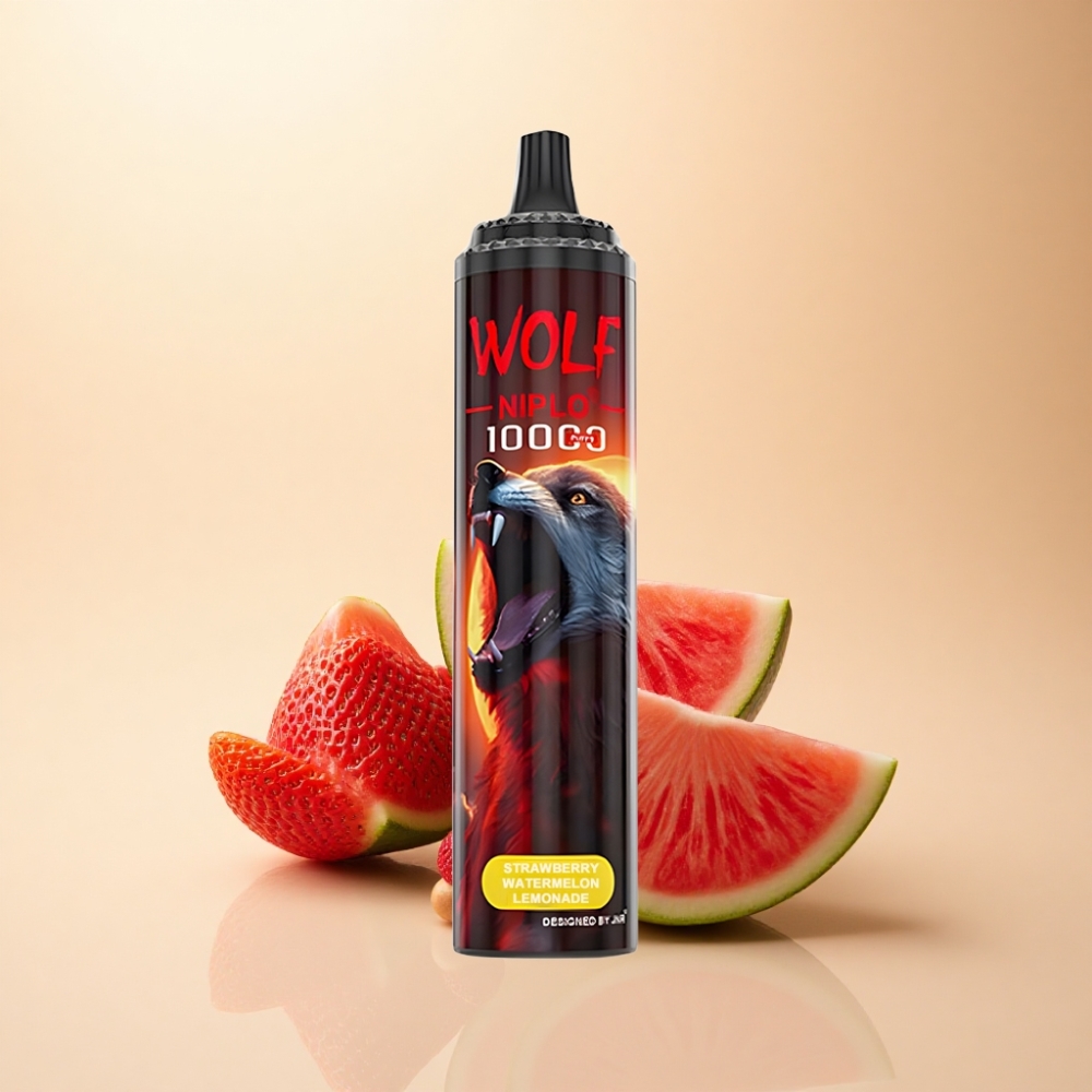 JNR Wolf Niplo 10000 Puffs 20ml Jordbær Vannmelon Lemonade