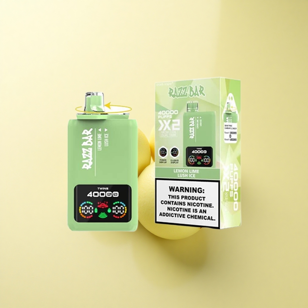 Razz Bar 40000 Puffs Skjerm Mesh Coil Sitron Lime Is