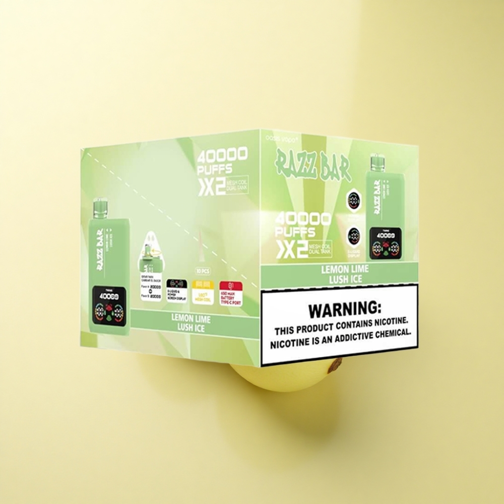 Razz Bar 40000 Puffs Skjerm Mesh Coil Sitron Lime Is