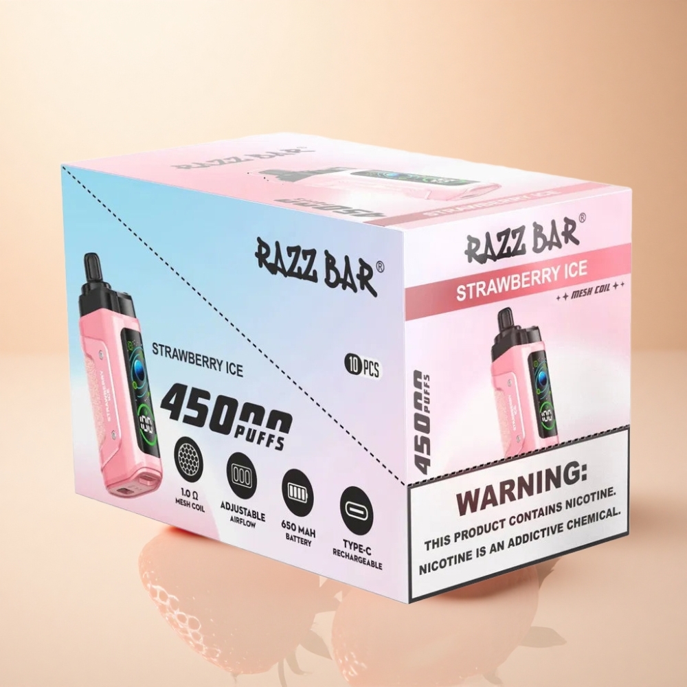 Razz Bar 45000 Puffs 1.0 Ohm Jordbær Is