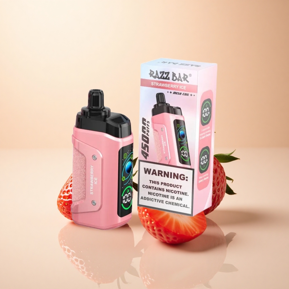 Razz Bar 45000 Puffs 1.0 Ohm Jordbær Is