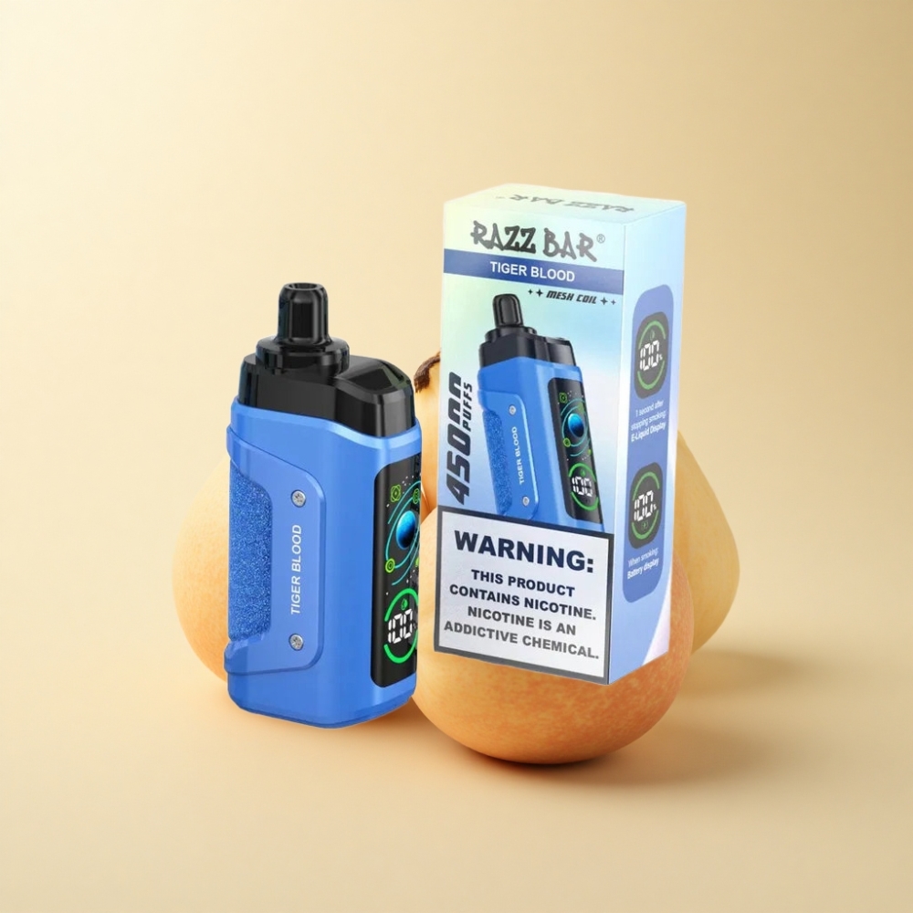 Razz Bar 45000 Puffs Tigerblod Justerbar Luftstrøm 650mAh