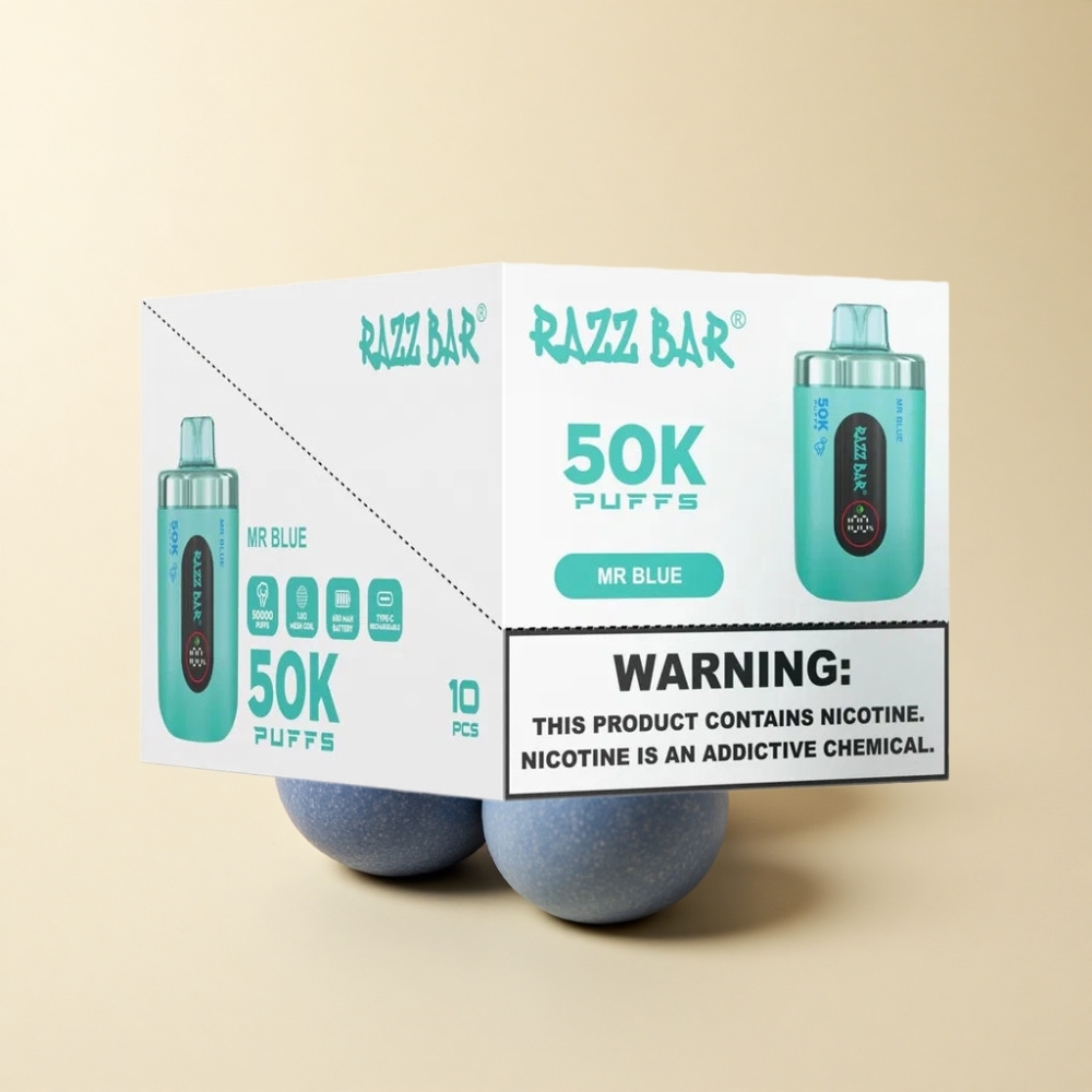 Razz Bar 50K Puffs 1.0 Ohm Type-C Herr Blå