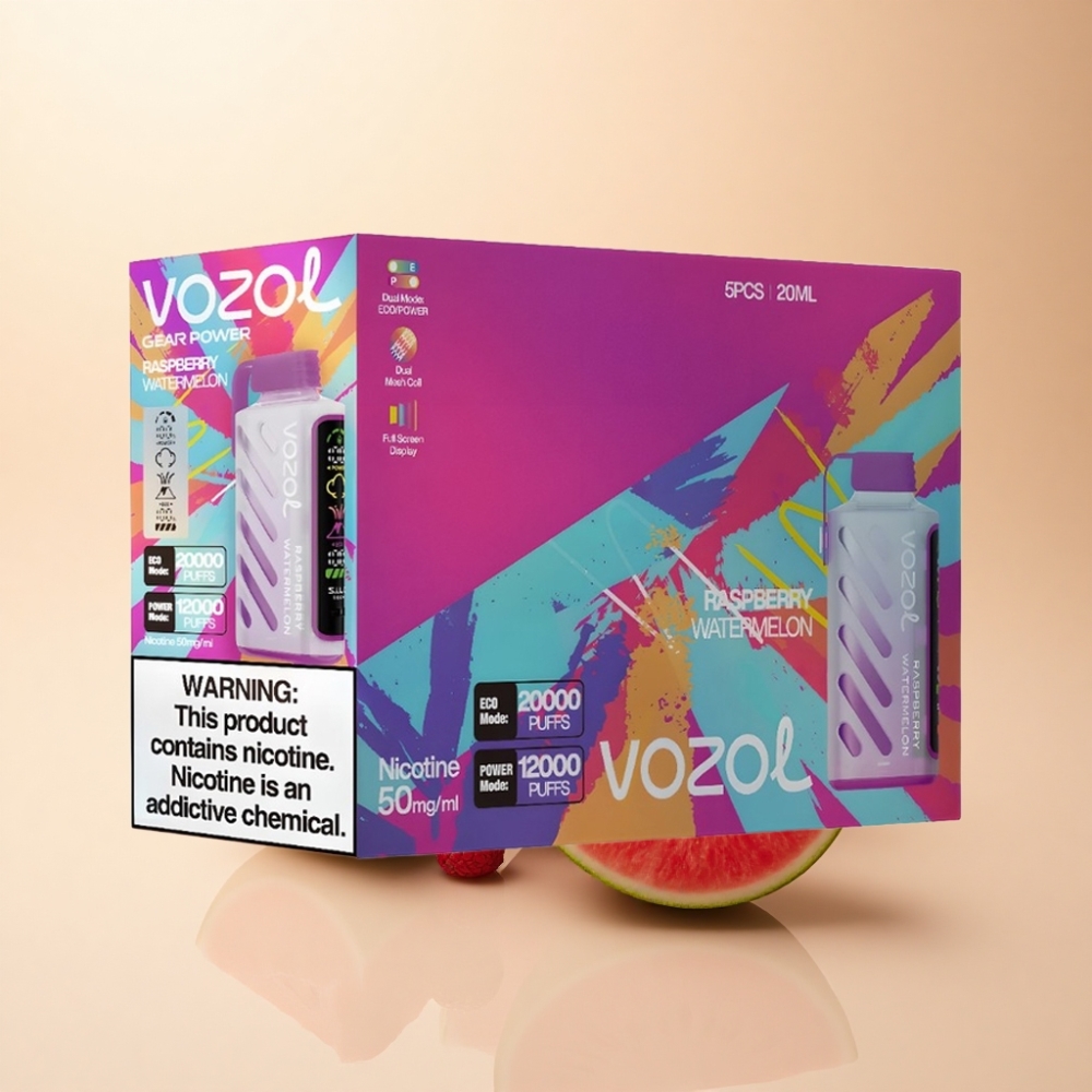 VOZOL Gear Power 20000 Puffs Bringebær Vannmelon Dual Mesh Coil