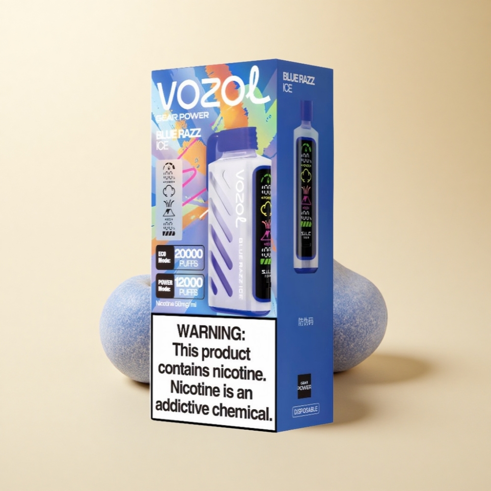 VOZOL Gear Power 20000 Puffs S.i.L.C. Tech Blå Bringebær Is