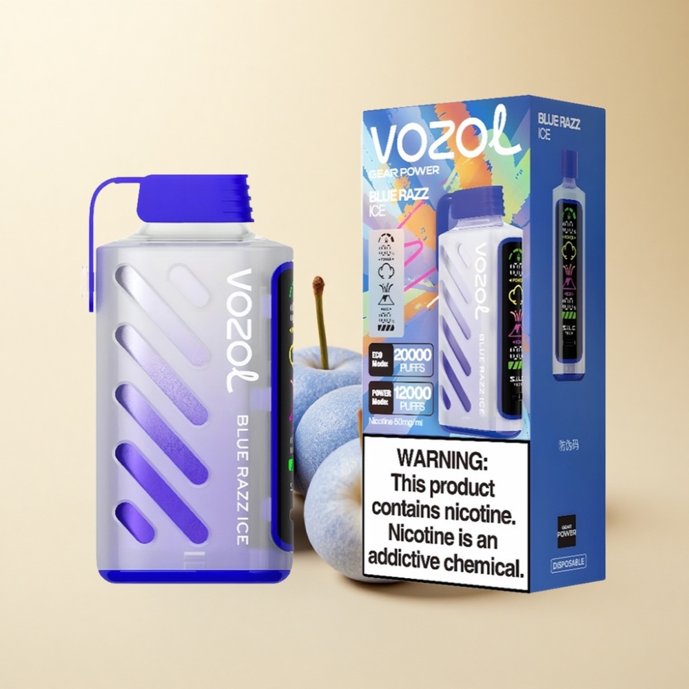 VOZOL Gear Power 20000 Puffs S.i.L.C. Tech Blå Bringebær Is
