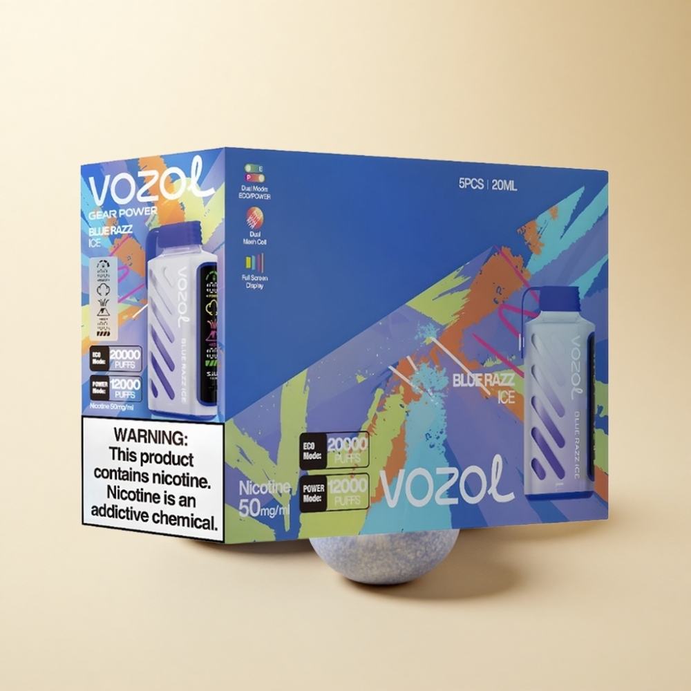 VOZOL Gear Power 20000 Puffs S.i.L.C. Tech Blå Bringebær Is