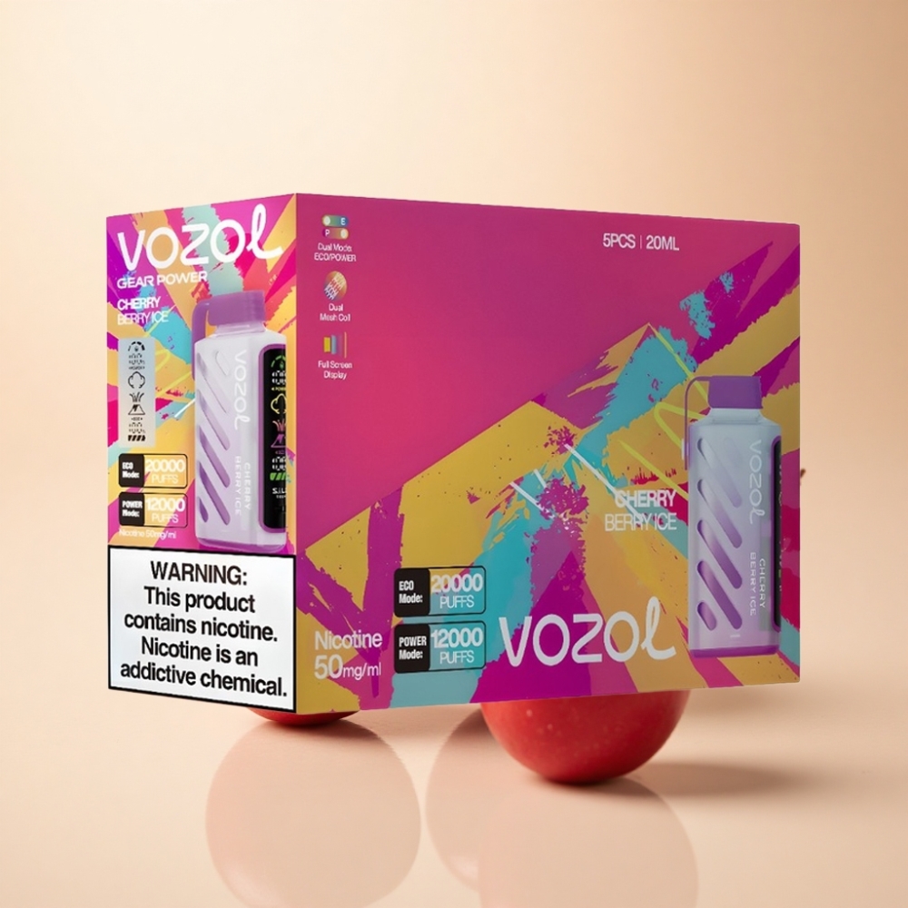 VOZOL Gear Power 20000 Puffs S.i.L.C. Tech Dual Mesh Blåbær Kirsebær Is