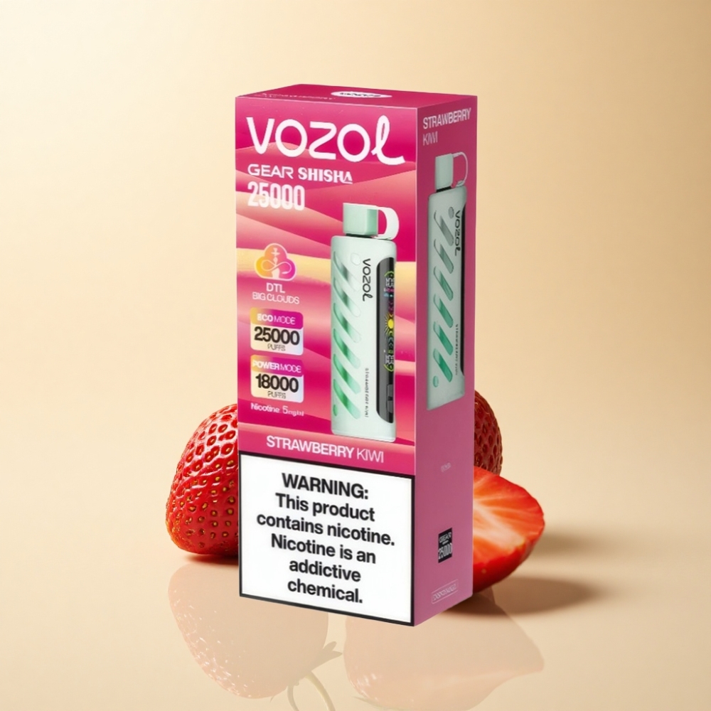 VOZOL Gear Shisha 25000 Puffs 1000mAh Jordbær Kiwi