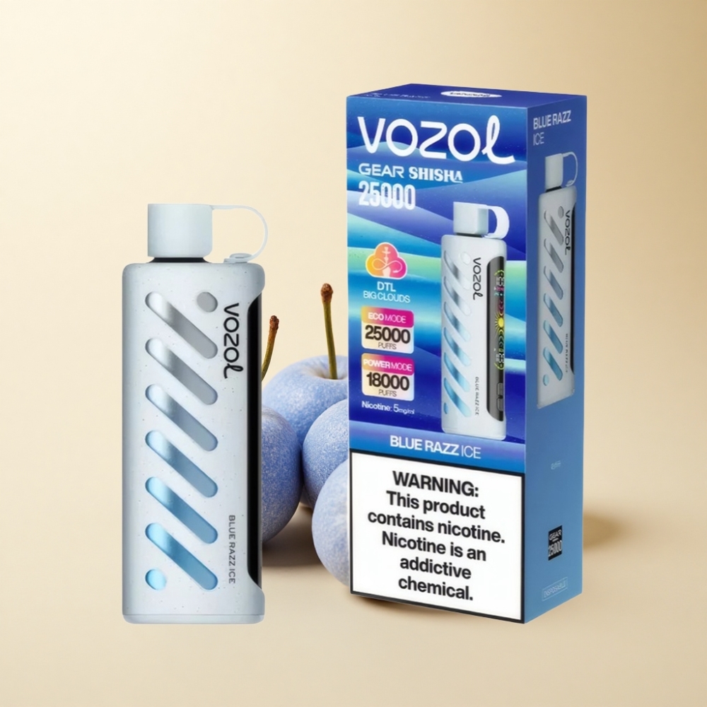 VOZOL Gear Shisha 25000 Puffs S.i.L.C Tech Blå Bringebær Is