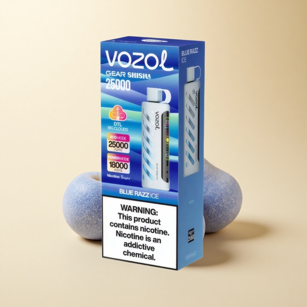 VOZOL Gear Shisha 25000 Puffs S.i.L.C Tech Blå Bringebær Is