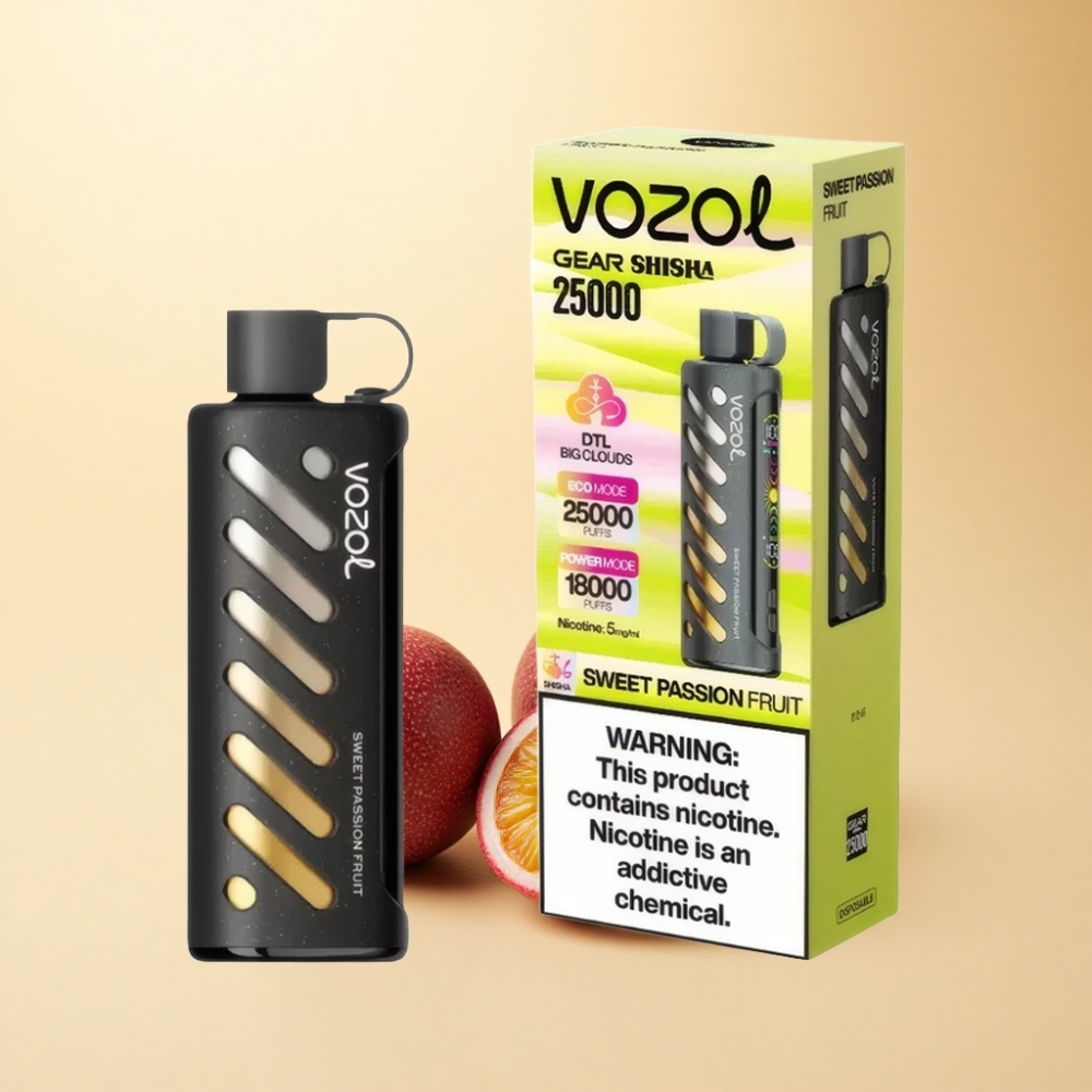 VOZOL Gear Shisha 25000 Puffs S.i.L.C Tech Søt Pasjonsfrukt