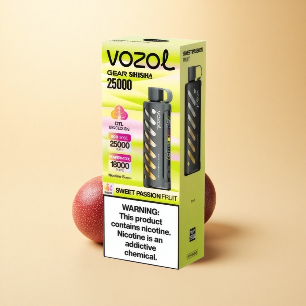 VOZOL Gear Shisha 25000 Puffs S.i.L.C Tech Søt Pasjonsfrukt