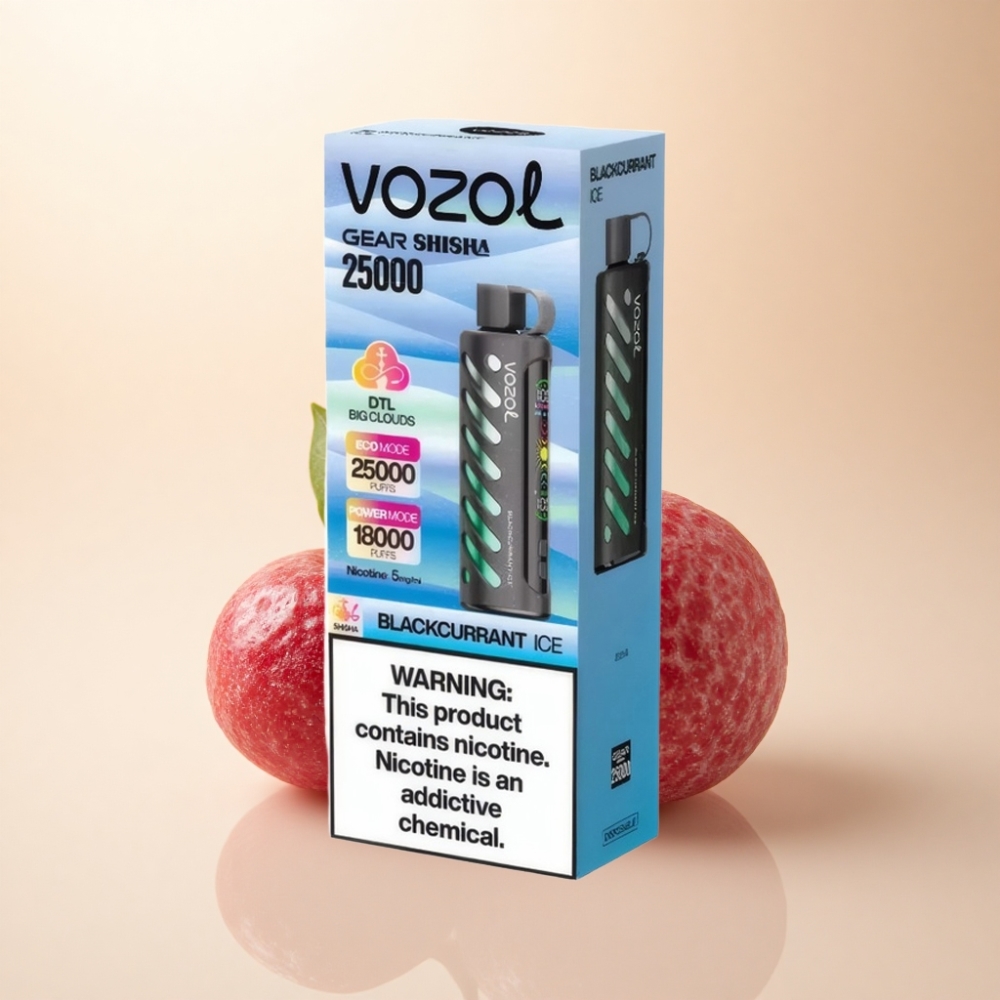VOZOL Gear Shisha 25000 Puffs S.i.L.C Tech Svartsolbær Is