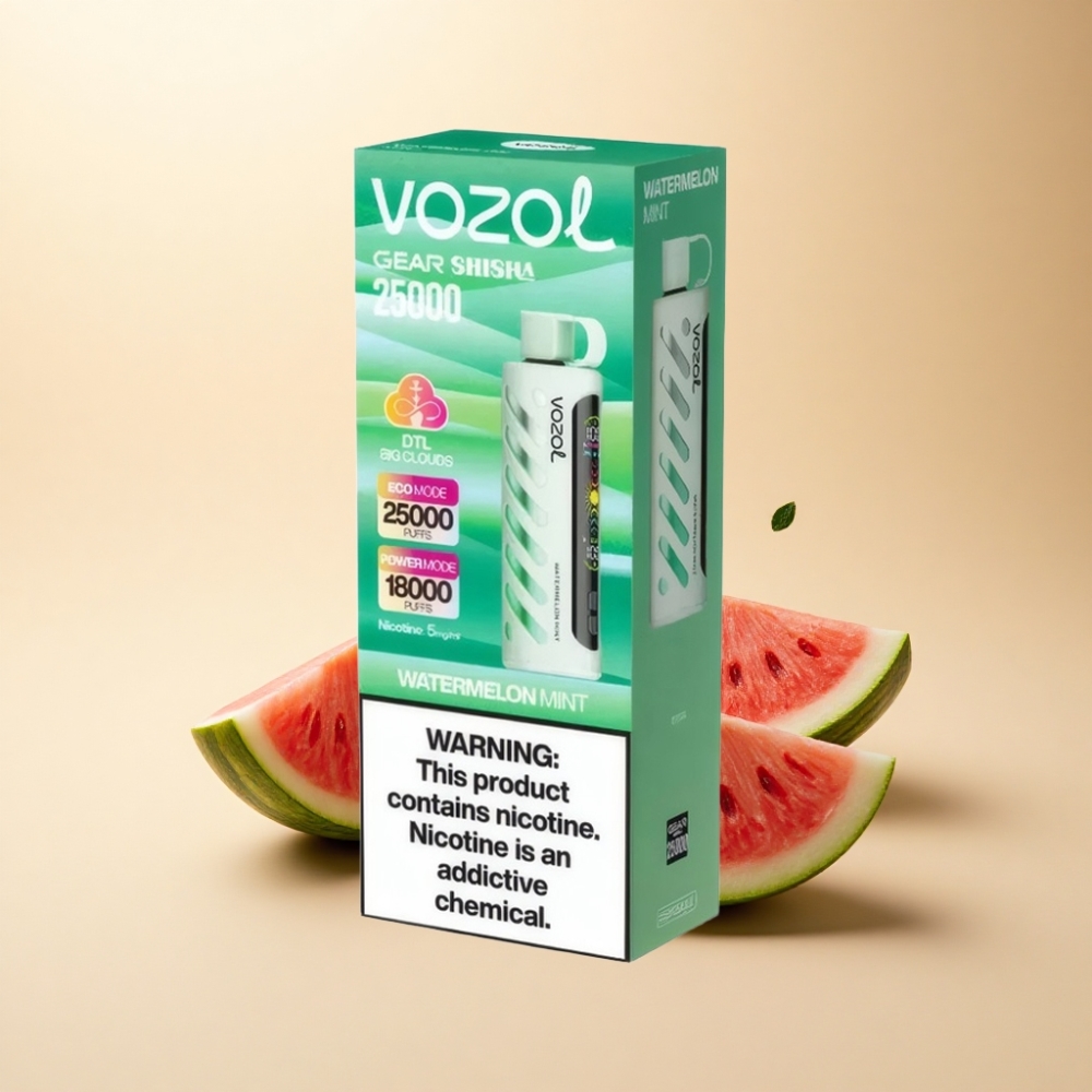 VOZOL Gear Shisha 25000 Puffs S.i.L.C Tech Vannmelon Mynte