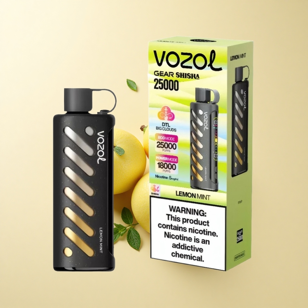 VOZOL Gear Shisha 25000 Puffs Sitron Mynte S.i.L.C Tech Dual Mesh