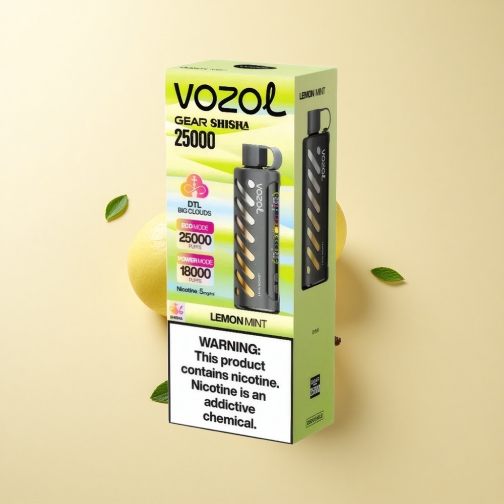 VOZOL Gear Shisha 25000 Puffs Sitron Mynte S.i.L.C Tech Dual Mesh