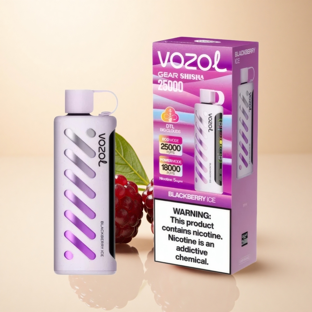 VOZOL Gear Shisha 25000 Puffs Svartbær Is S.i.L.C Tech Dual Mesh