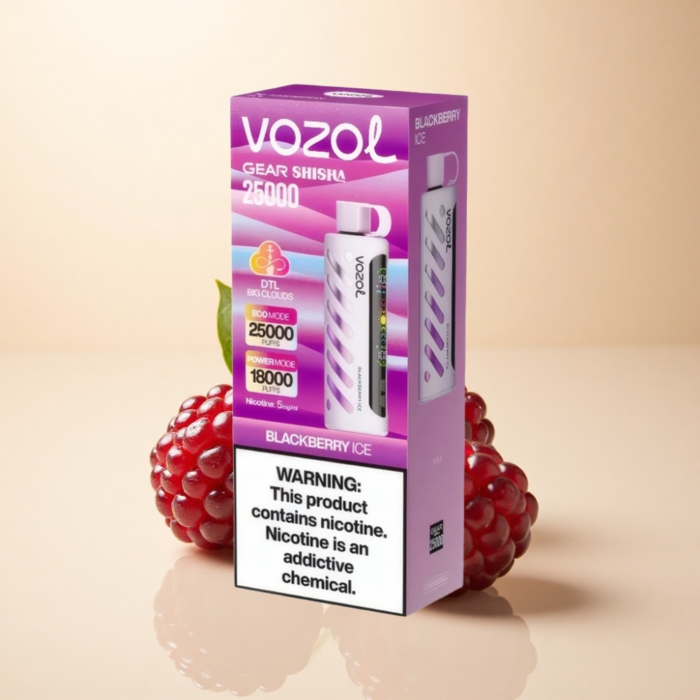 VOZOL Gear Shisha 25000 Puffs Svartbær Is S.i.L.C Tech Dual Mesh