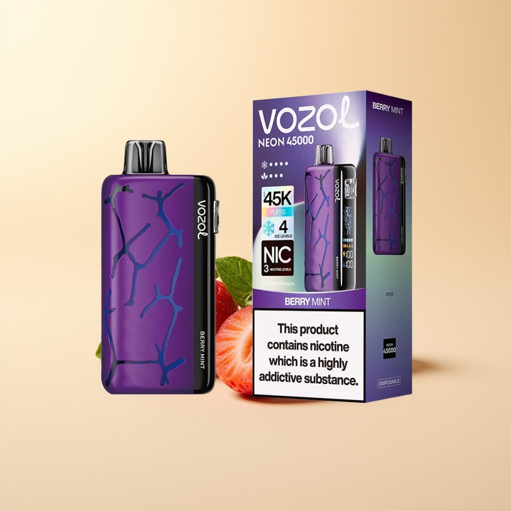 Vozol Neon 45K 45000 Puffs Justerbar Is 20ml Bærmynte