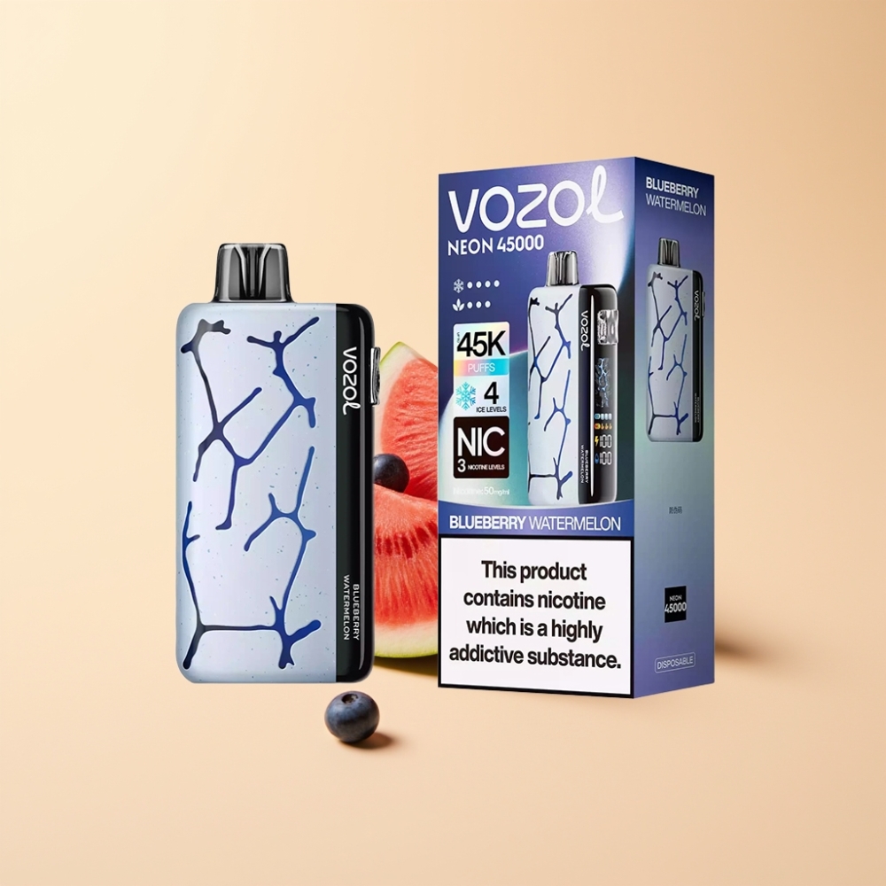 Vozol Neon 45K 45000 Puffs Justerbar Is 20ml Blåbær Vannmelon