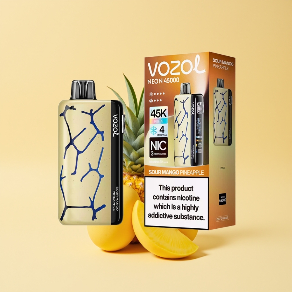 Vozol Neon 45K 45000 Puffs Justerbar Is 20ml Sur Mango Ananas