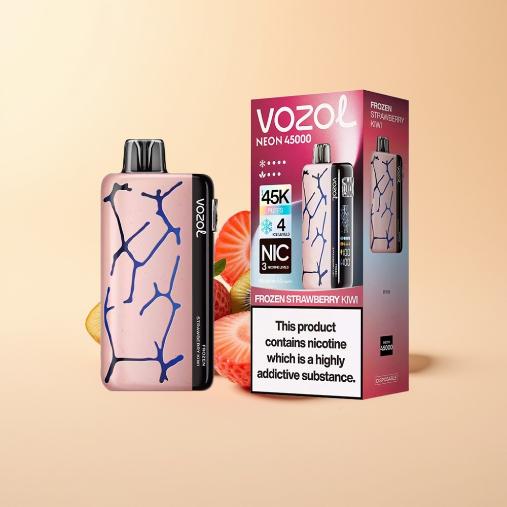 Vozol Neon 45K 45000 Puffs Justerbar Is 4 Modus Frossen Jordbær Kiwi