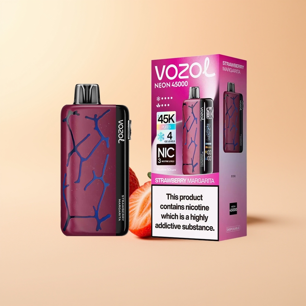 Vozol Neon 45K 45000 Puffs Justerbar Is 4 Modus Jordbær Margarita