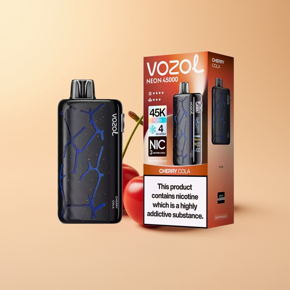 Vozol Neon 45k 45000 Puffs 20ml Kirsebær Cola Engangs Vape