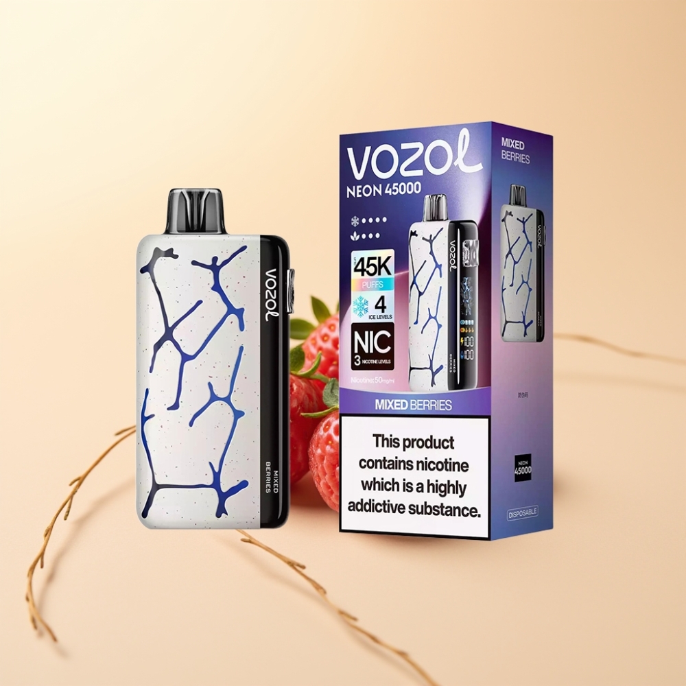 Vozol Neon 45k 45000 Puffs Justerbar Is 4 Modus Blandede Bær