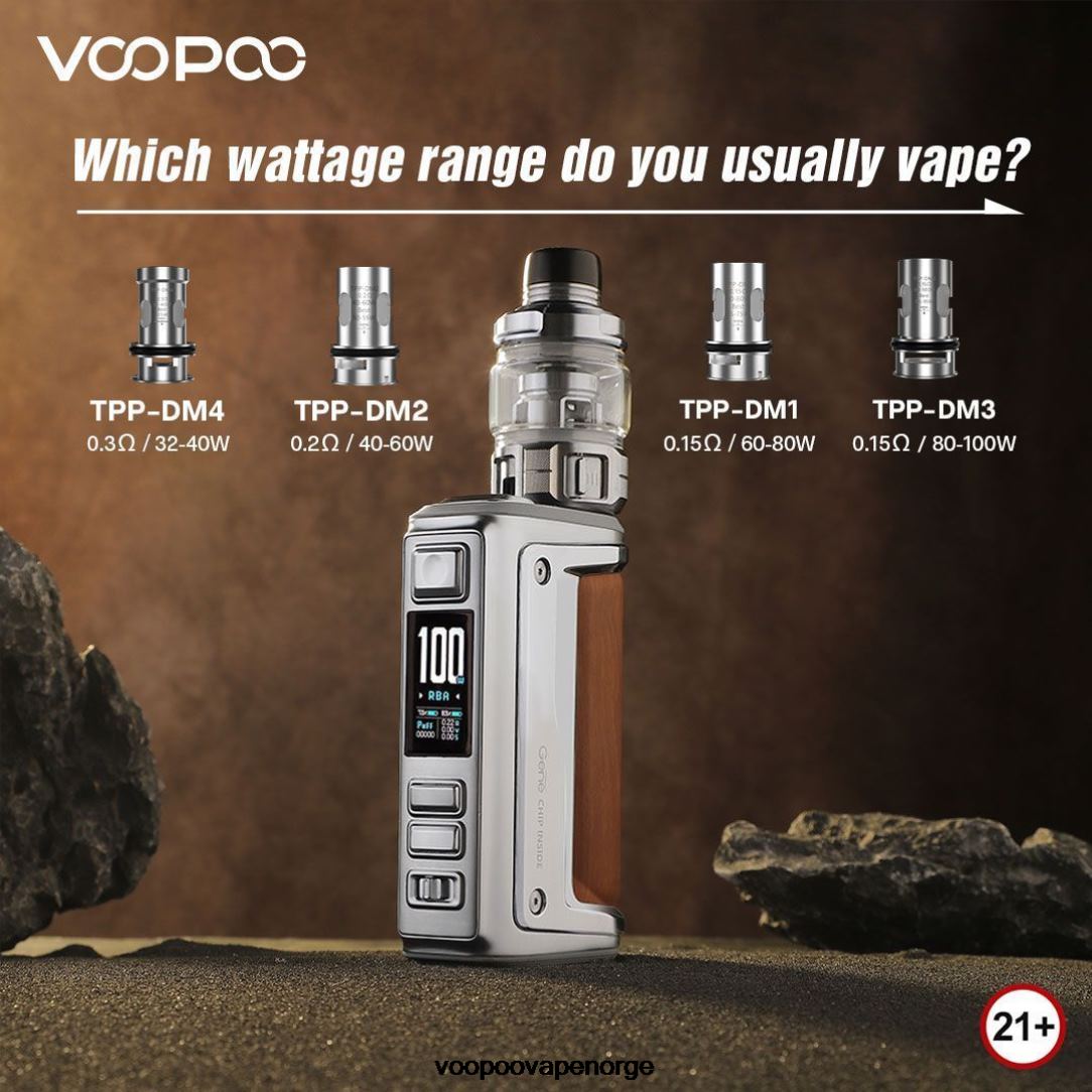 VOOPOO ARGUS GT II tanksett 64N0H1 grafitt - VOOPOO Vape Juice Norge