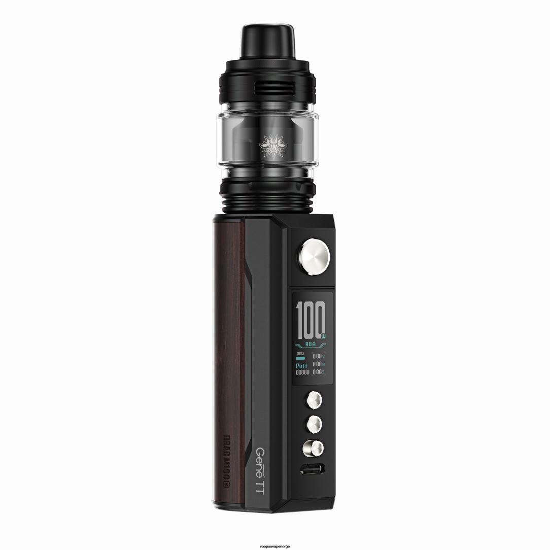 VOOPOO DRAG M100S mod enhet 64N0H274 svart og mørkt tre - VOOPOO Vape Argus Norge