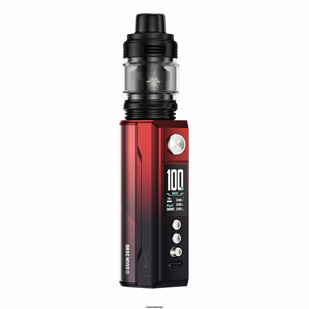 VOOPOO DRAG M100S mod enhet 64N0H276 rød svart - VOOPOO Vape Store