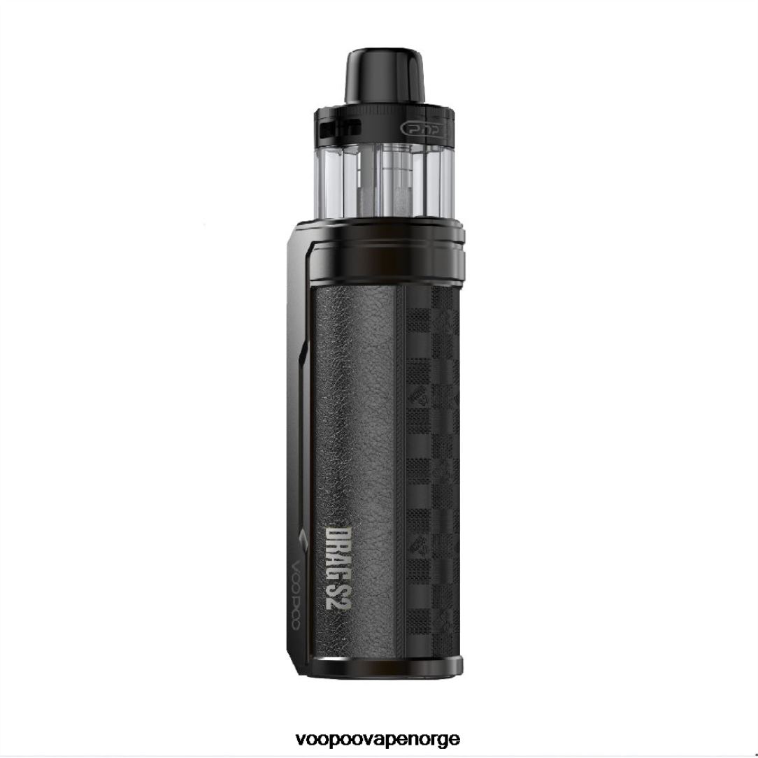 VOOPOO DRAG S2 pod mod sett 64N0H265 rutete svart - VOOPOO Vape Gene Norge